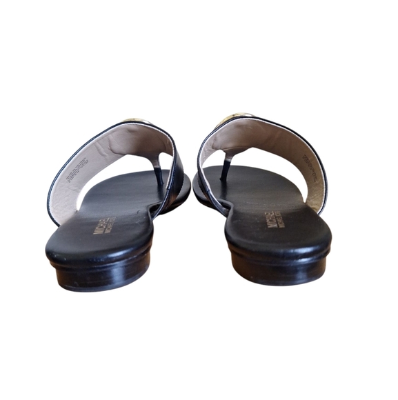 Michael Kors Black Leather Logo Sandals Size 6.5M - Picture 4 of 9